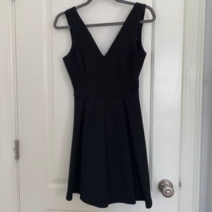 black fit and flare dress